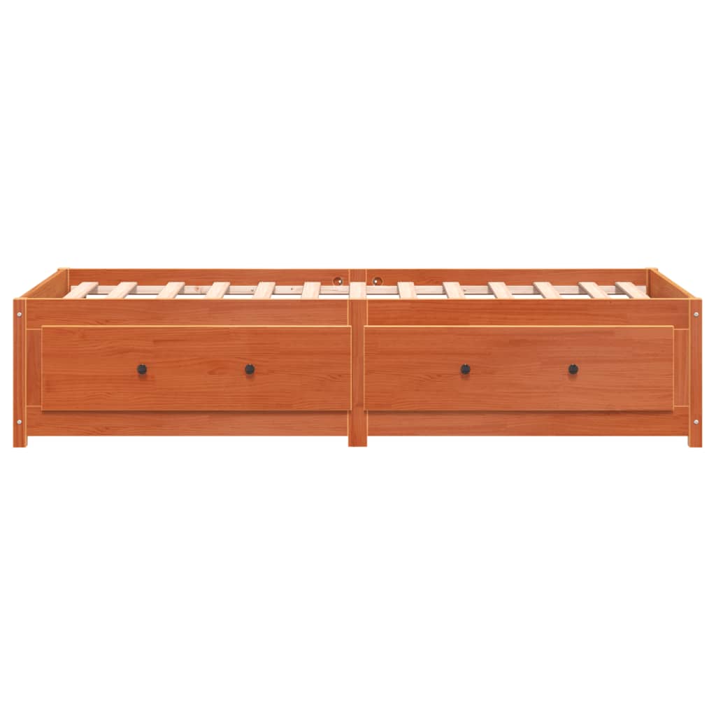 vidaXL Day Bed without Mattress Wax Brown 90x200 cm Solid Wood Pine 5