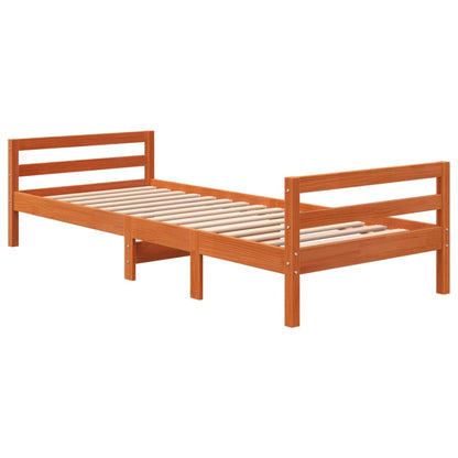 Bed Frame without Mattress Solid Wood Pine Wax brown 80 cm 200 cm