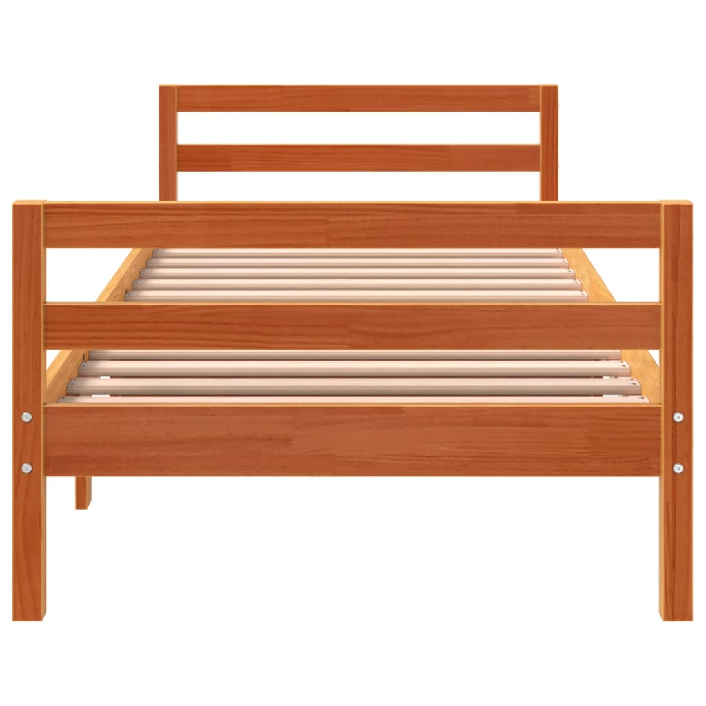 Bed Frame without Mattress Solid Wood Pine Wax brown 80 cm 200 cm