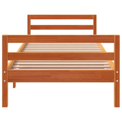 Bed Frame without Mattress Solid Wood Pine Wax brown 80 cm 200 cm