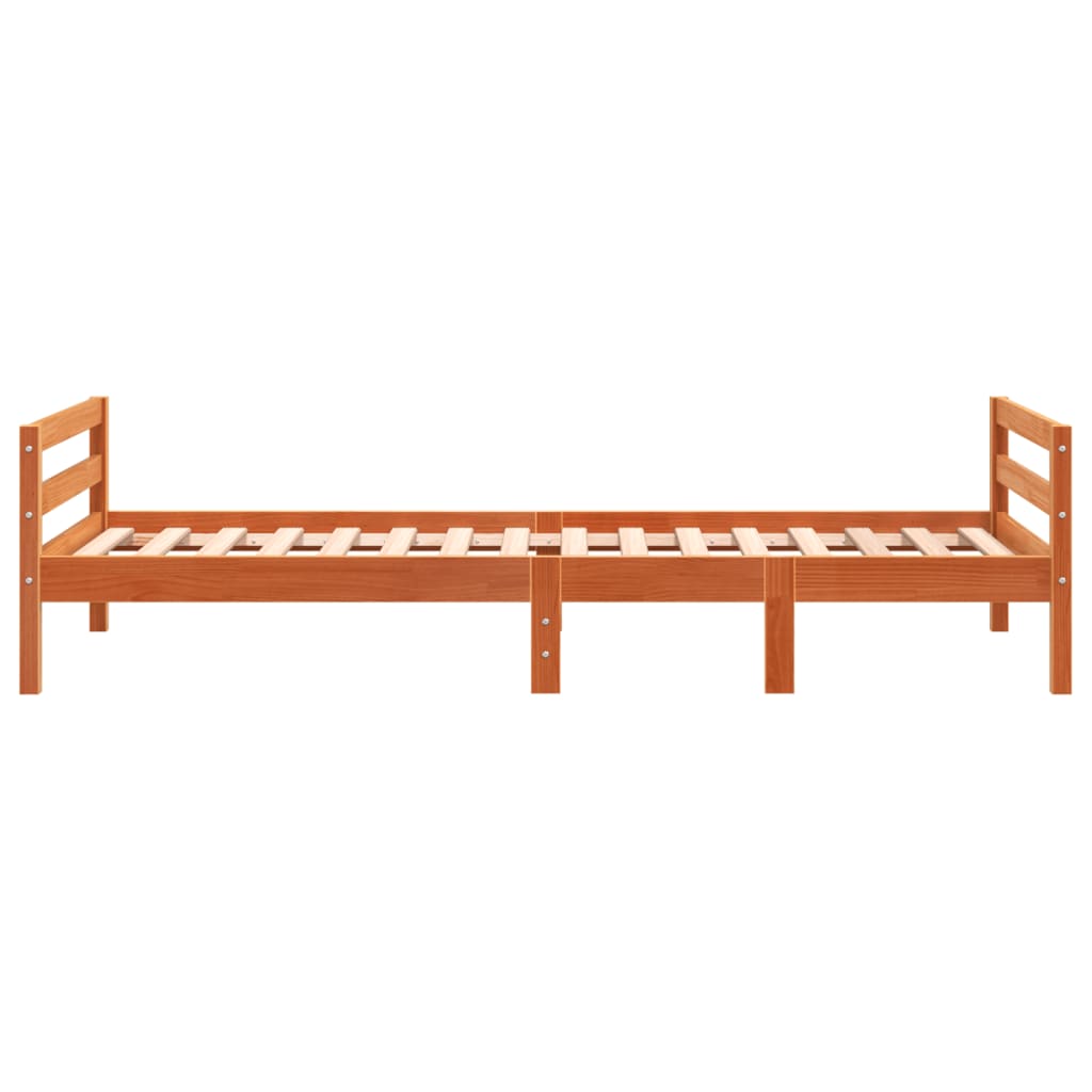 Bed Frame without Mattress Solid Wood Pine Wax brown 80 cm 200 cm