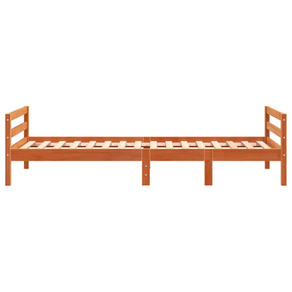Bed Frame without Mattress Solid Wood Pine Wax brown 80 cm 200 cm