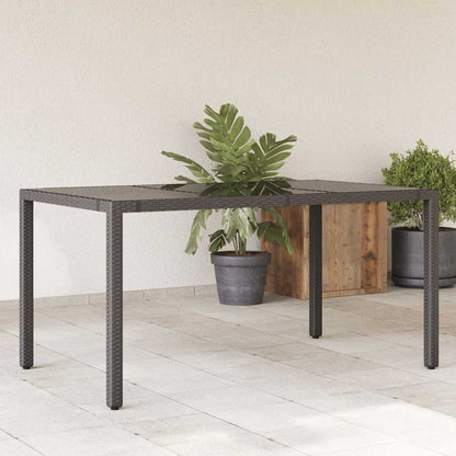 vidaXL Garden Table with Top Poly Rattan Glass