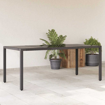 vidaXL Garden Table with Top Poly Rattan Glass