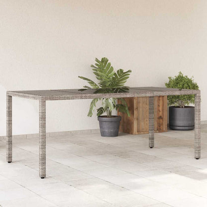 vidaXL Garden Table with Top Poly Rattan Glass