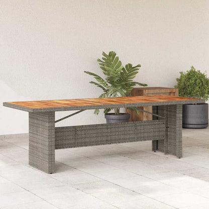 Garden Table with Wooden Top Solid Acacia Wood Grey 240 x 90 x 75 cm