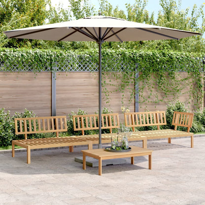 5 Piece Garden Pallet Sofa Set Solid Wood Acacia Light Brown Corner + 2x middle + table
