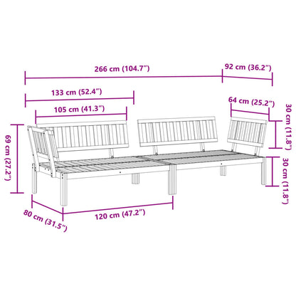 vidaXL Garden Pallet Corner Sofas 2 pcs Solid Wood Acacia 5