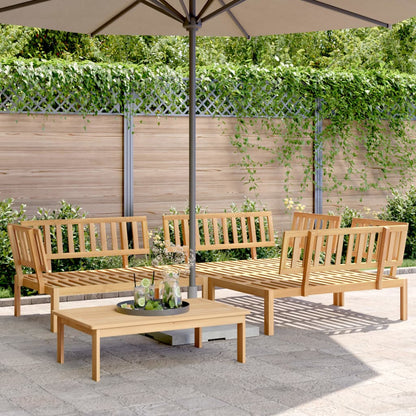 5 Piece Garden Pallet Sofa Set Solid Wood Acacia Light Brown 3x corner + table