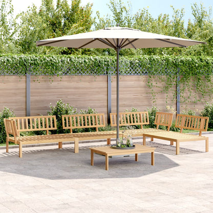 5 Piece Garden Pallet Sofa Set Solid Wood Acacia Light Brown 2x middle + 2x corner + table