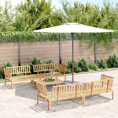 5 Piece Garden Pallet Sofa Set Solid Wood Acacia Light Brown 4x corner + table