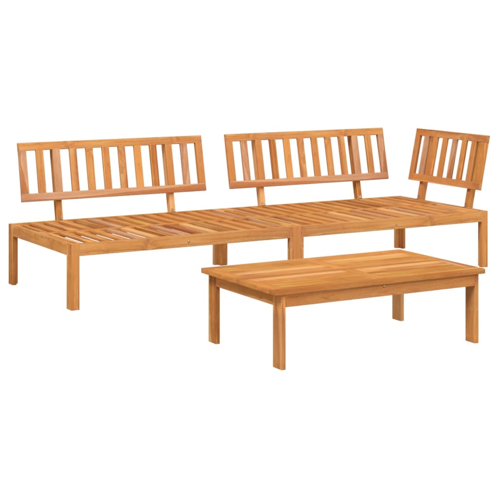 vidaXL 3 Piece Garden Pallet Sofa Set Solid Wood Acacia 2