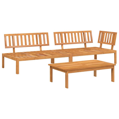 vidaXL 3 Piece Garden Pallet Sofa Set Solid Wood Acacia 2