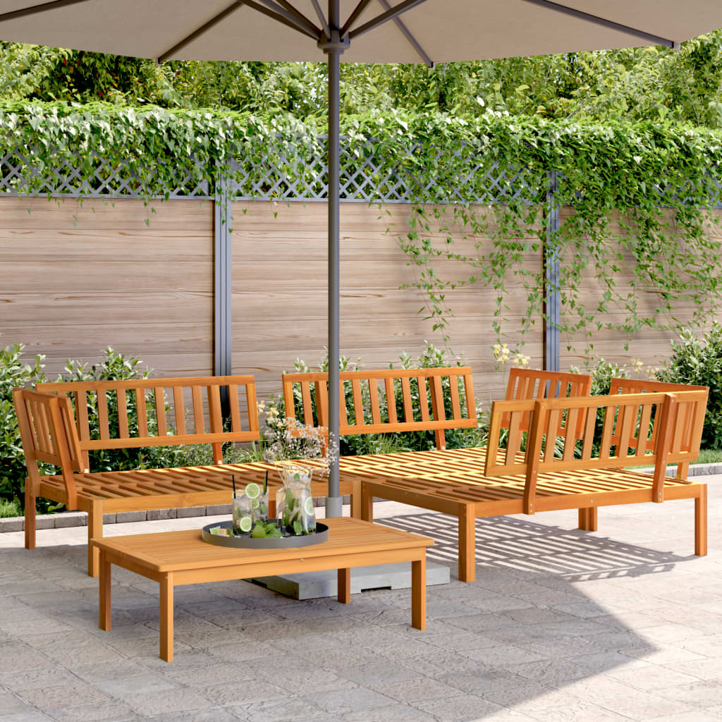 vidaXL 5 Piece Garden Pallet Sofa Set Solid Wood Acacia Natural