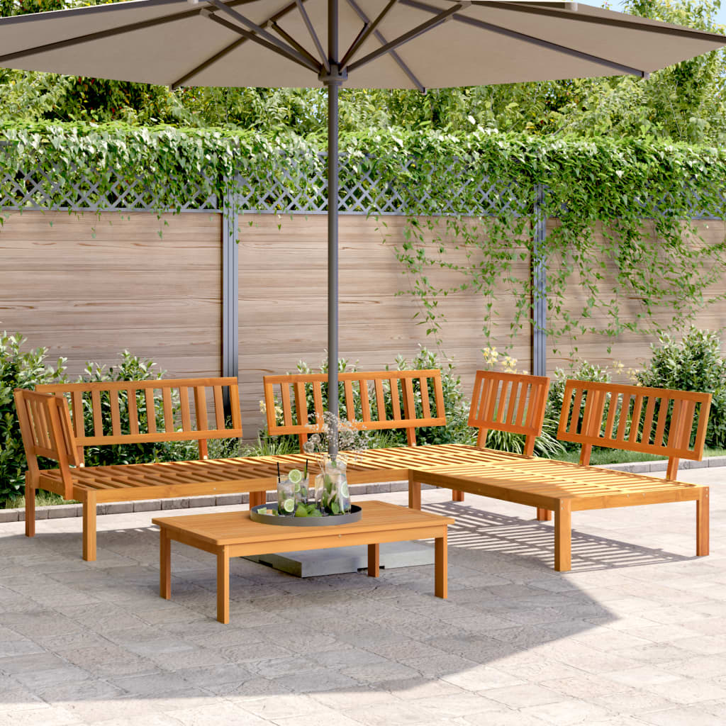 vidaXL 5 Piece Garden Pallet Sofa Set Solid Wood Acacia Natural
