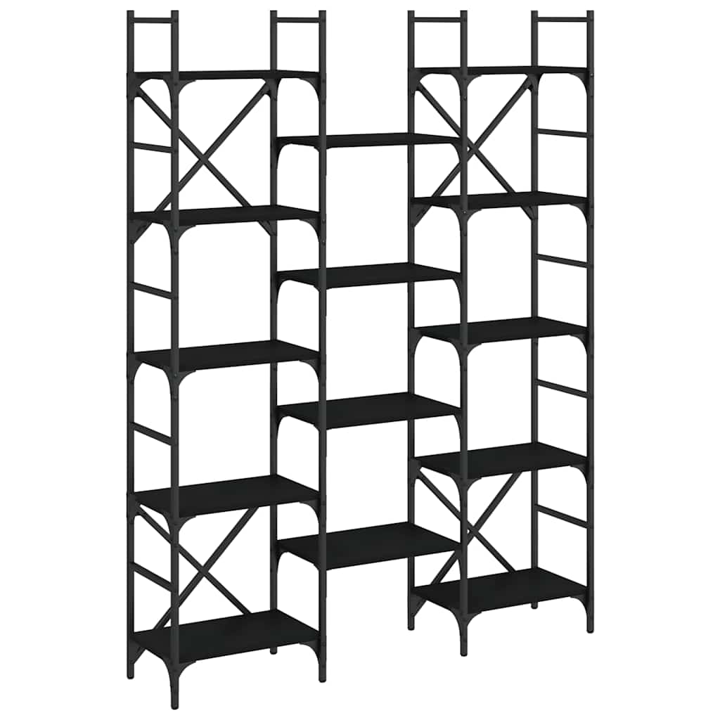 Bookshelf 160x28,5x136,5 cm Engineered Wood Black 127.5 cm 172.5 cm