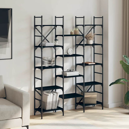 Bookshelf 160x28,5x136,5 cm Engineered Wood Black 127.5 cm 172.5 cm