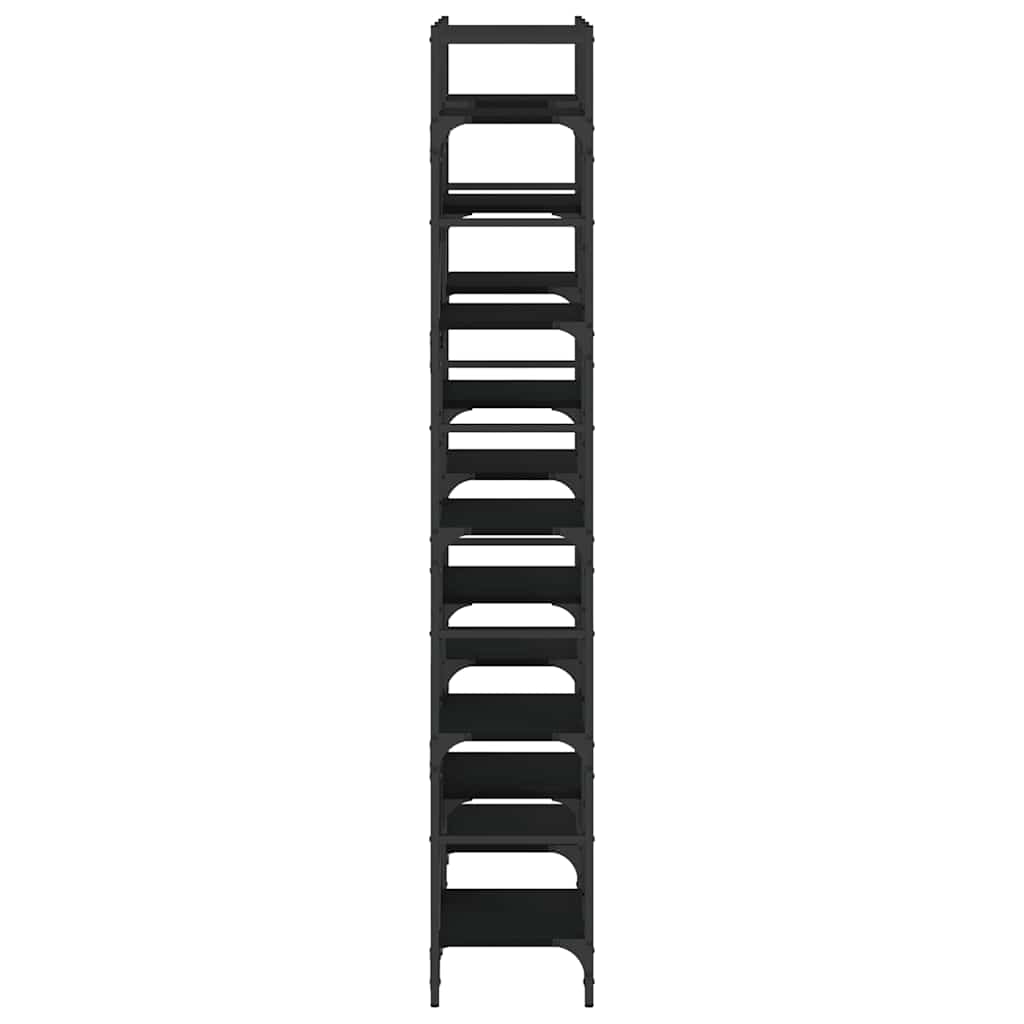 Bookshelf 160x28,5x136,5 cm Engineered Wood Black 127.5 cm 172.5 cm