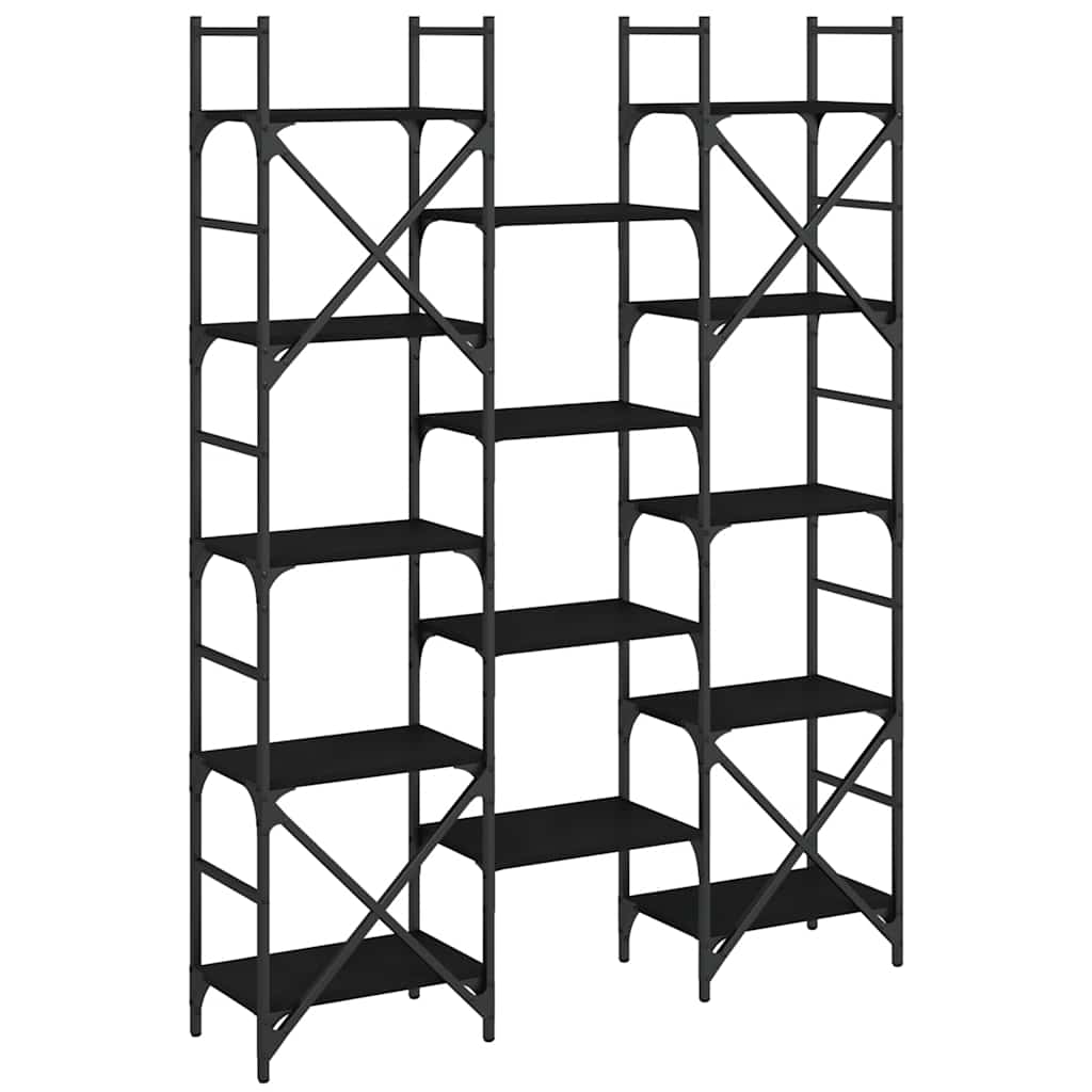 Bookshelf 160x28,5x136,5 cm Engineered Wood Black 127.5 cm 172.5 cm