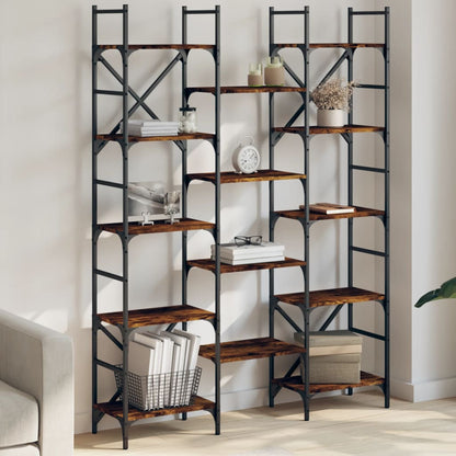 Bookshelf 160x28,5x136,5 cm Engineered Wood Smoked oak 127.5 cm 172.5 cm