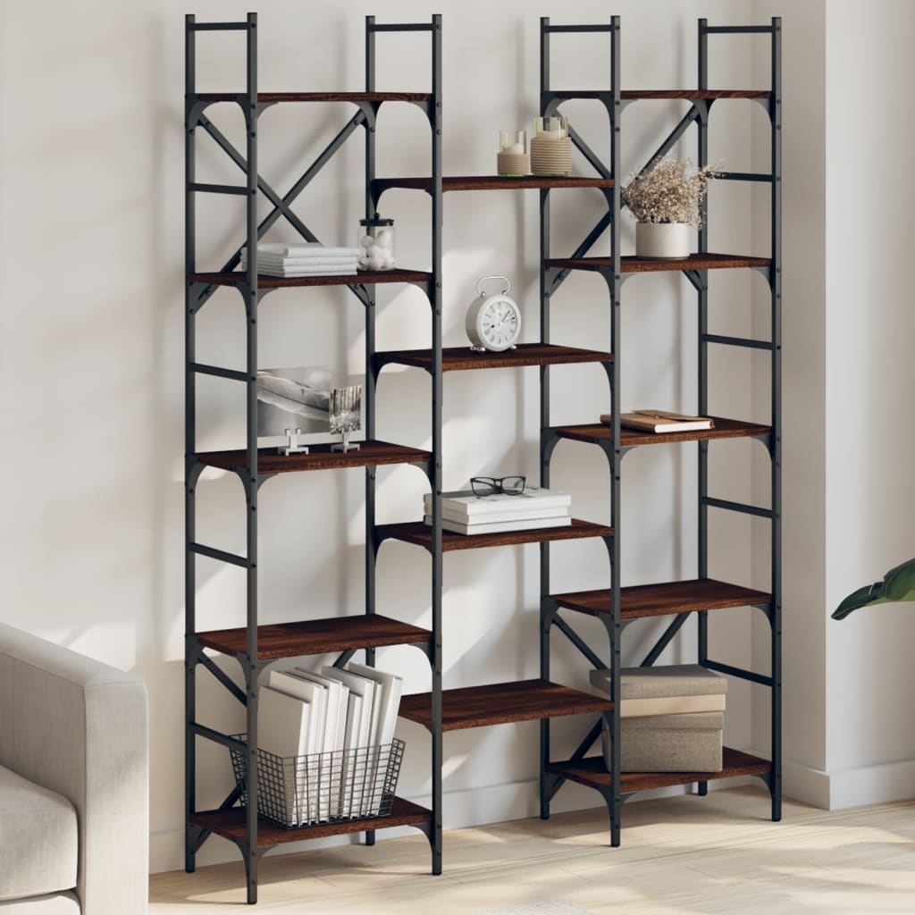 Bookshelf 160x28,5x136,5 cm Engineered Wood Brown oak 127.5 cm 172.5 cm