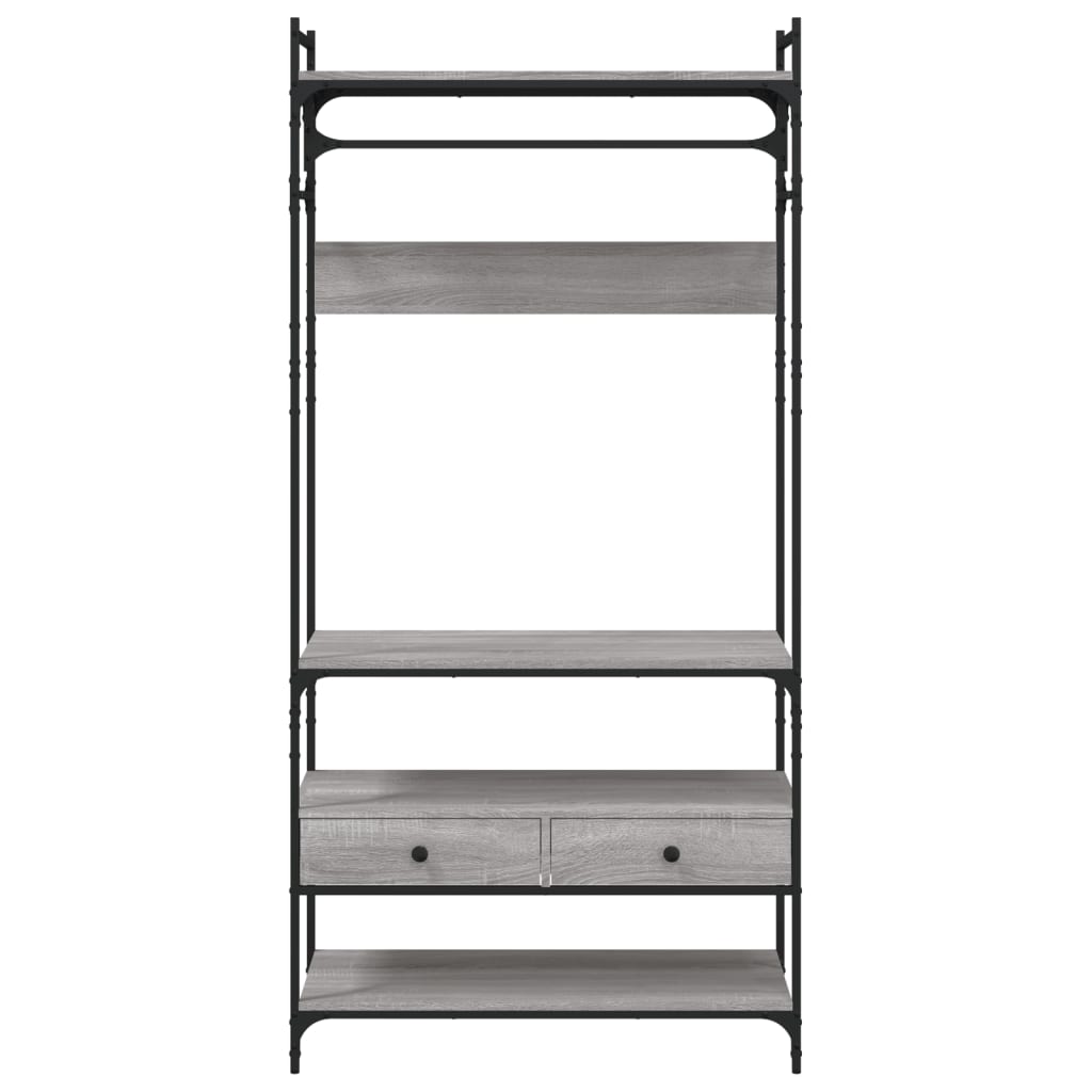 vidaXL Wardrobe with Drawers Grey Sonoma 89x39x184.5 cm Engineered Wood 6