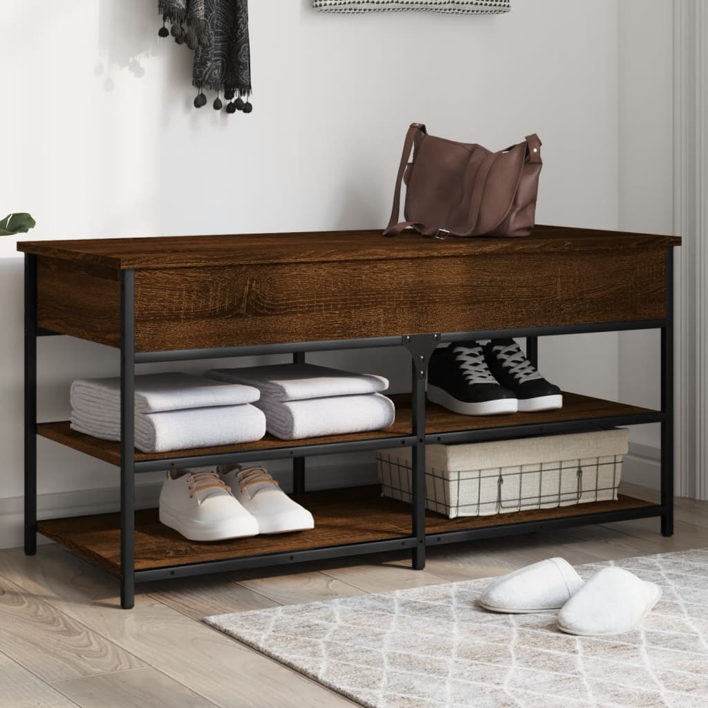 Shoe Bench 100x42,5x50 cm Engineered Wood Brown oak 100 x 42.5 x 50 cm
