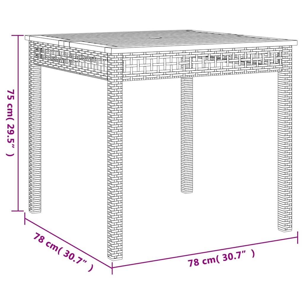 vidaXL 5 Piece Garden Dining Set with Cushions Grey Poly Rattan 6