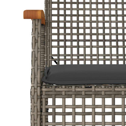 vidaXL 5 Piece Garden Dining Set with Cushions Grey Poly Rattan 3