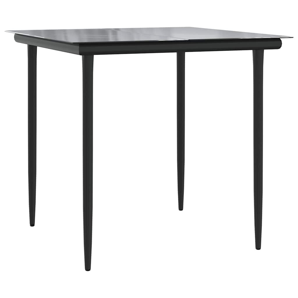 vidaXL 5 Piece Garden Dining Set with Cushions Black Poly Rattan 5