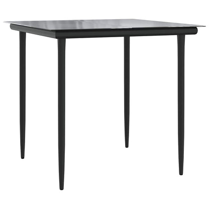 vidaXL 5 Piece Garden Dining Set with Cushions Black Poly Rattan 5