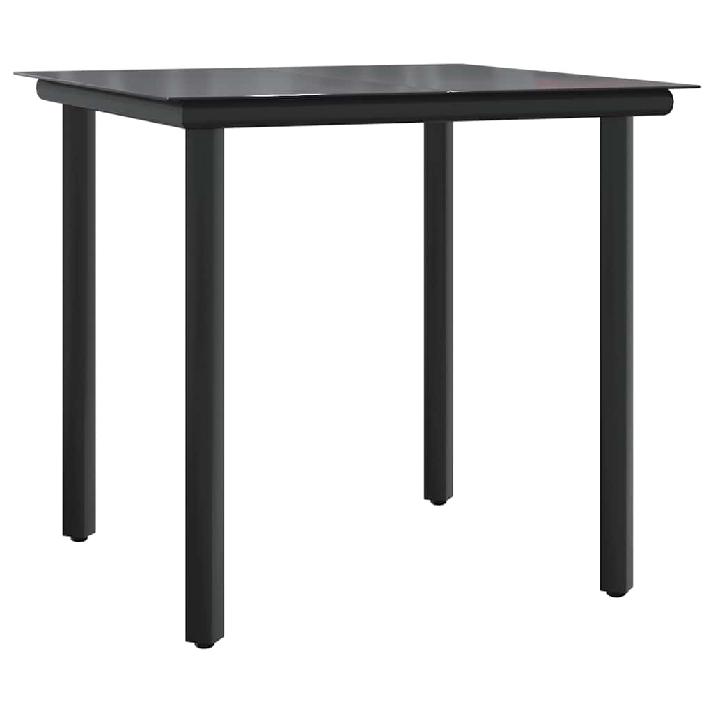 vidaXL 5 Piece Garden Dining Set with Cushions Black Poly Rattan 4