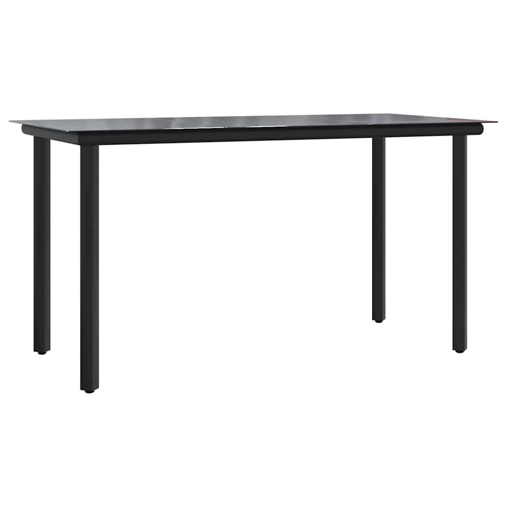 vidaXL 5 Piece Garden Dining Set with Cushions Black Poly Rattan 4