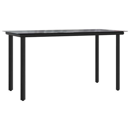 vidaXL 5 Piece Garden Dining Set with Cushions Black Poly Rattan 4