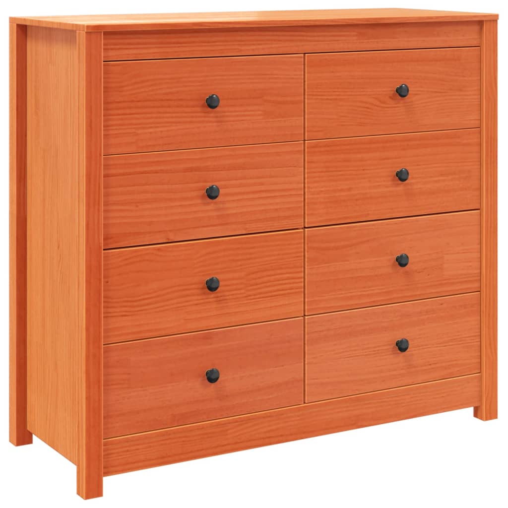 vidaXL Side Cabinet Wax Brown 100x40x90 cm Solid Wood Pine 2