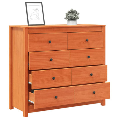 vidaXL Side Cabinet Wax Brown 100x40x90 cm Solid Wood Pine 5