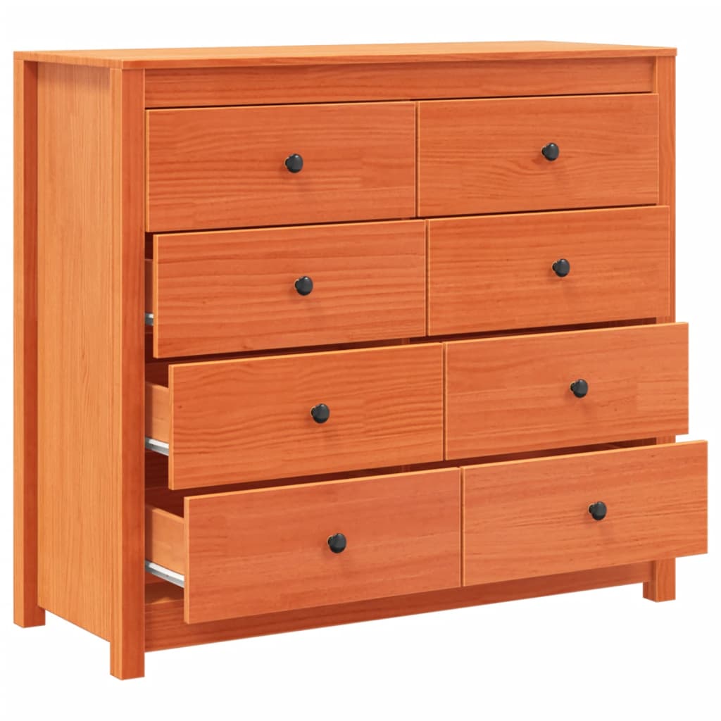 vidaXL Side Cabinet Wax Brown 100x40x90 cm Solid Wood Pine 6