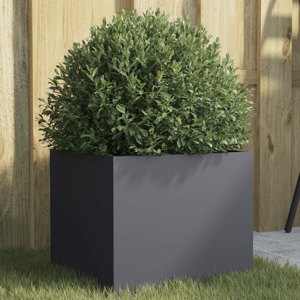 Planter Steel Anthracite Height 29 cm 32 cm