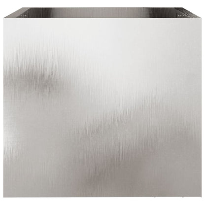 Garden Planter Silver 2 pcs Stainless Steel Depth 30 cm 32 cm 29 cm