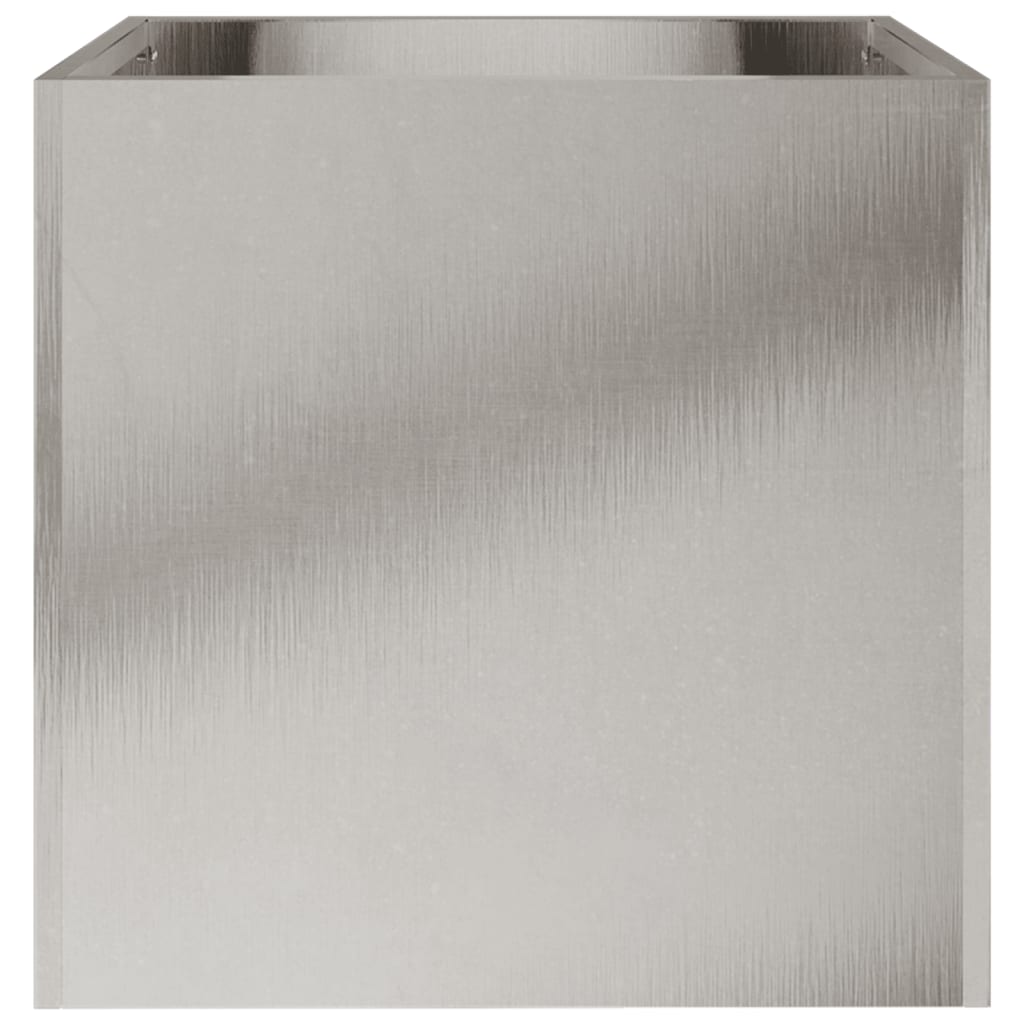 Garden Planter Silver 2 pcs Stainless Steel Depth 30 cm 32 cm 29 cm