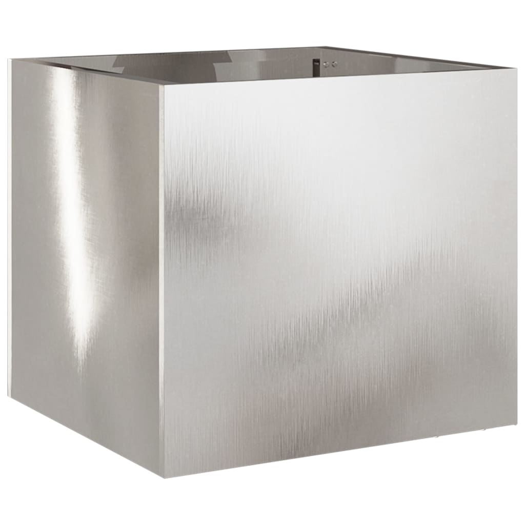 Garden Planter Silver 2 pcs Stainless Steel Depth 30 cm 32 cm 29 cm