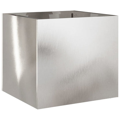 Garden Planter Silver 2 pcs Stainless Steel Depth 30 cm 32 cm 29 cm