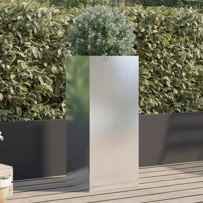 Garden Planter Silver Stainless Steel Height 75 cm 32 cm 29 cm
