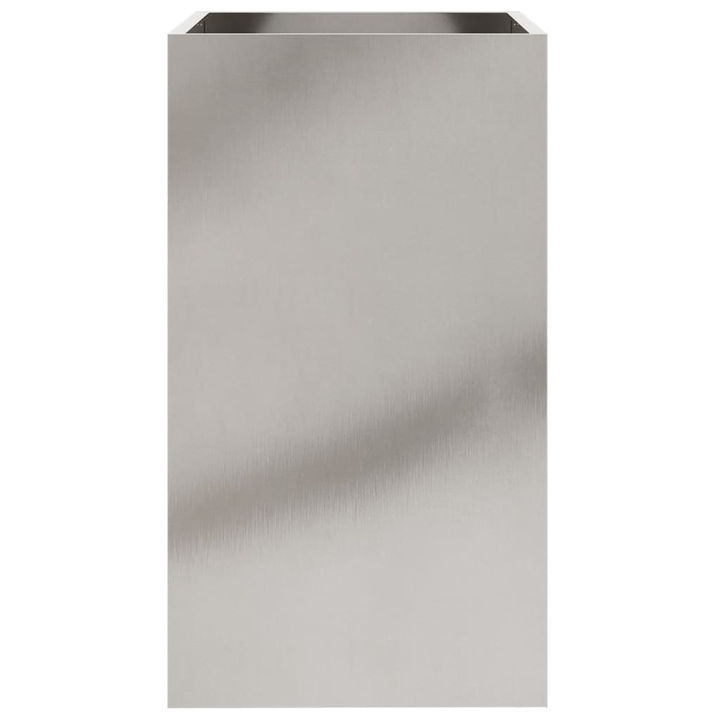 Garden Planter Silver Stainless Steel Height 75 cm 42 cm 38 cm