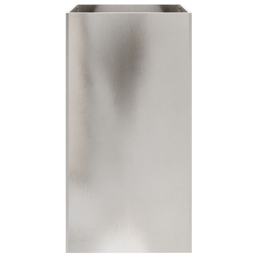 Garden Planter Silver Stainless Steel Height 75 cm 42 cm 38 cm