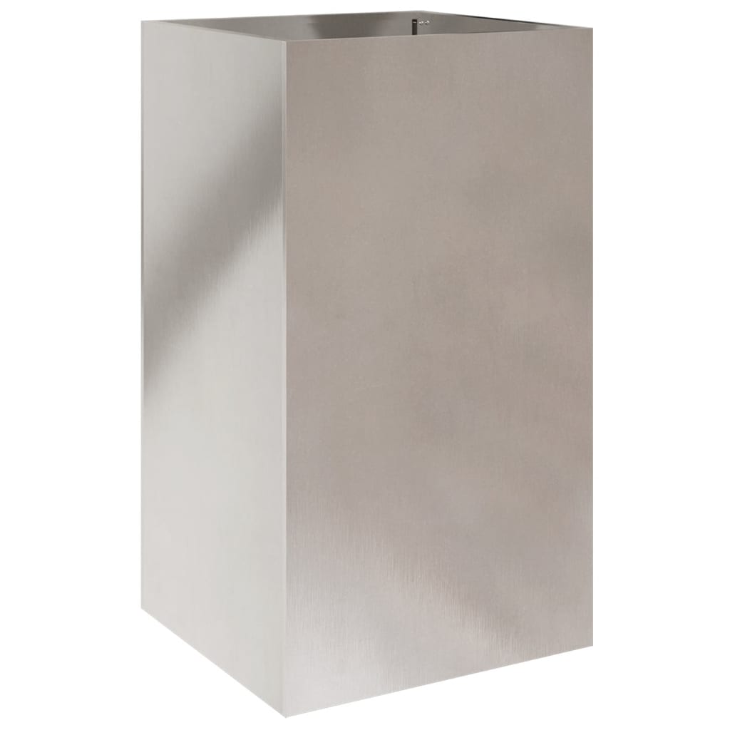 Garden Planter Silver Stainless Steel Height 75 cm 42 cm 38 cm