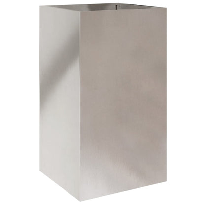 Garden Planter Silver Stainless Steel Height 75 cm 42 cm 38 cm
