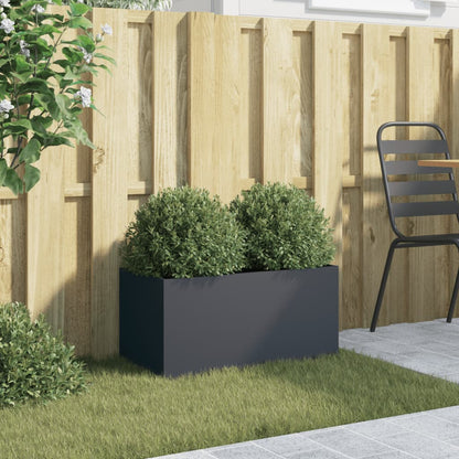 Planter Steel Anthracite Height 29 cm 62 cm