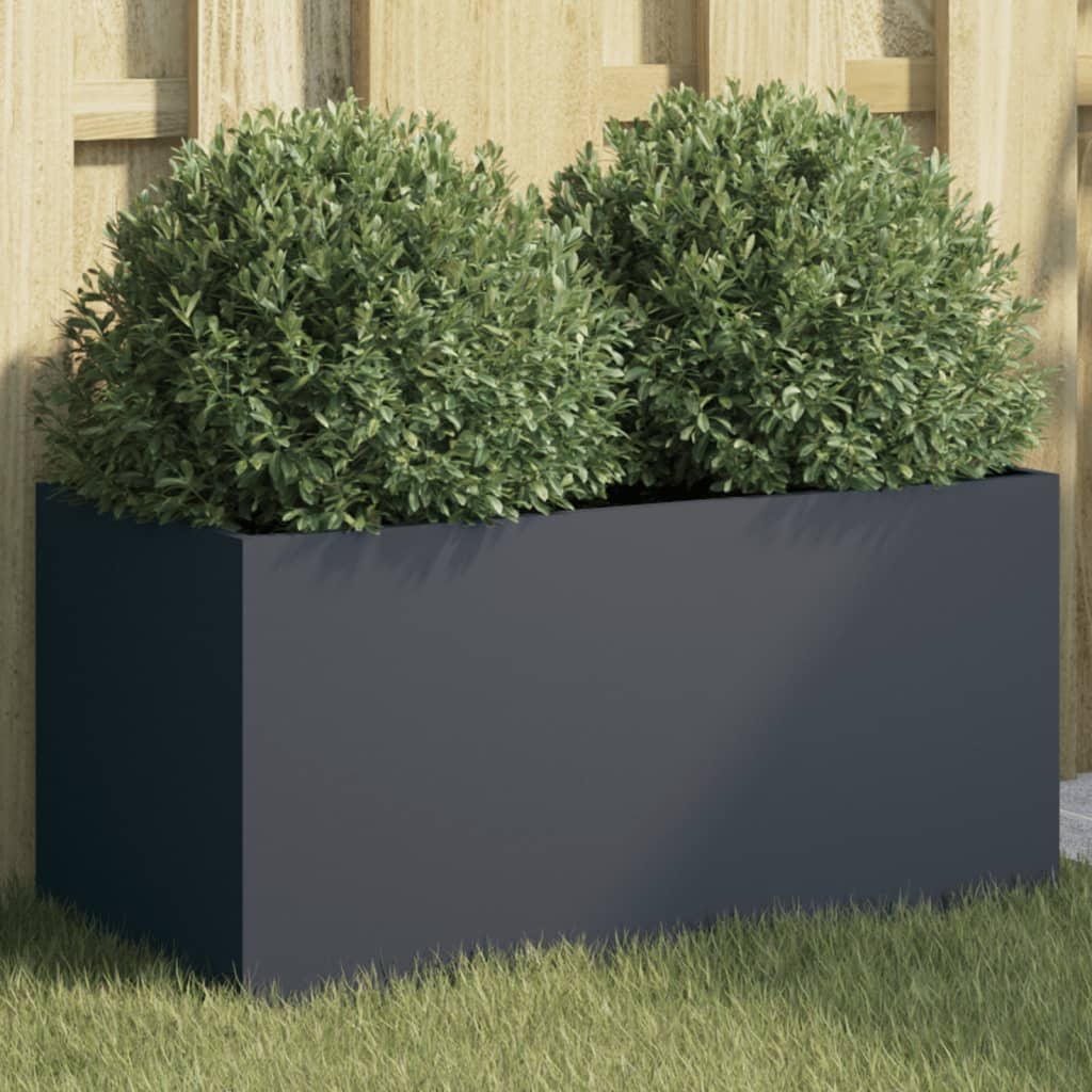Planter Steel Anthracite Height 29 cm 62 cm