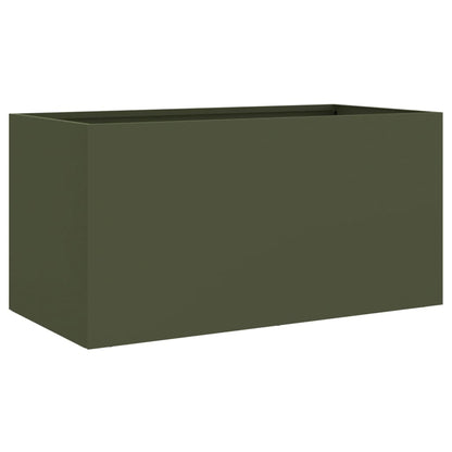 Planter Steel Olive Green Height 29 cm 62 cm